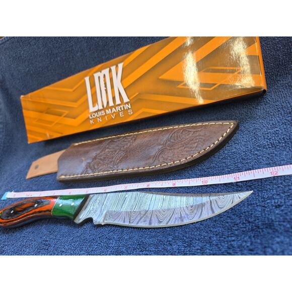 Hunting Bowie Knife 11.5 Inch Custom Made Forged Damascus Blade LMK Knives #9618 - Picture 6 of 10